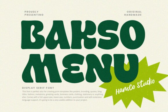 Bakso Menu: The Retro Bold Font for Modern Design Projects
